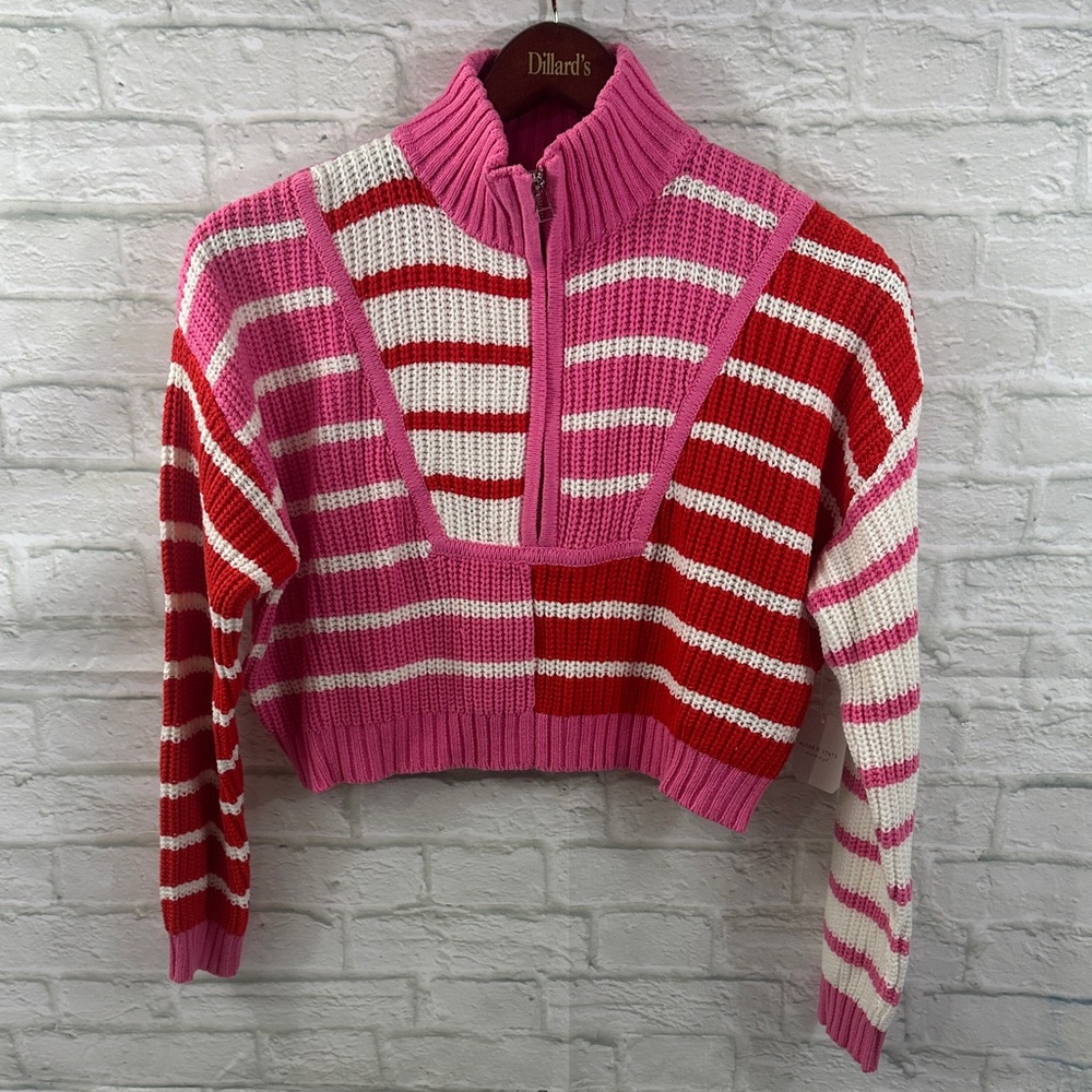 Altar'd State Vibrant Striped Turtleneck Sweater